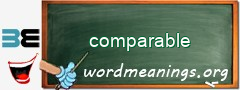 WordMeaning blackboard for comparable